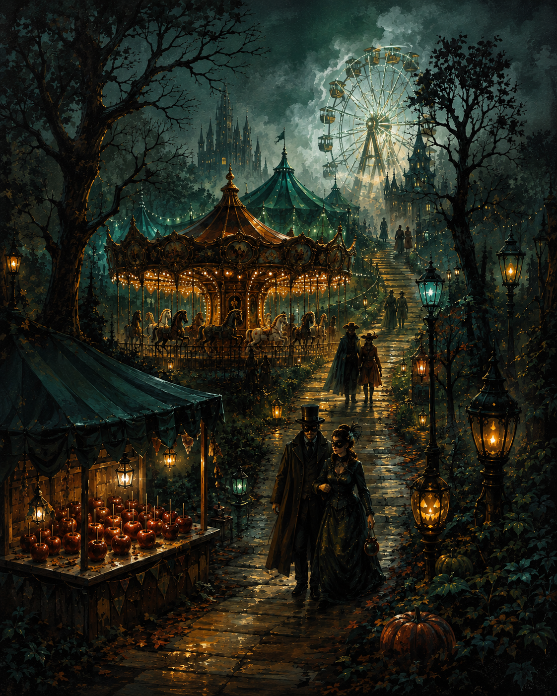 Schilderen op nummer De betoverde nachtkermis – Halloween