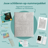 Inhoud van het schilderen-op-nummerpakket De betoverde nachtkermis