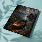 Afgewerkt canvas De boot onder de wilgen op stof
