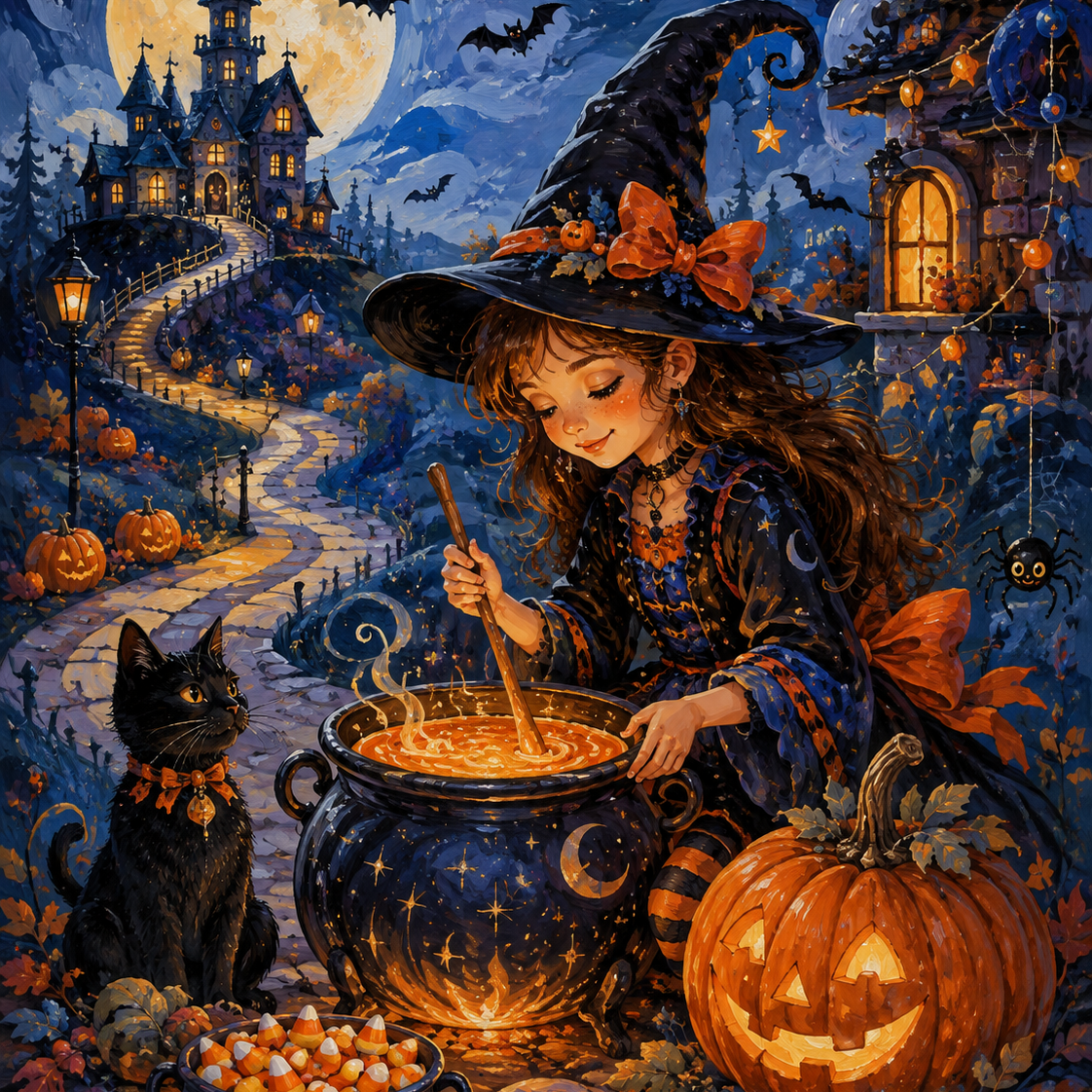 Schilderen op nummer De charme van de jonge heks – Halloween