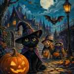 Schilderen op nummer De dierlijke spookbende – Halloween