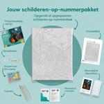 Inhoud van het schilderen-op-nummerpakket De dierlijke spookbende