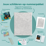 Inhoud van het schilderen-op-nummerpakket De dierlijke spookbende