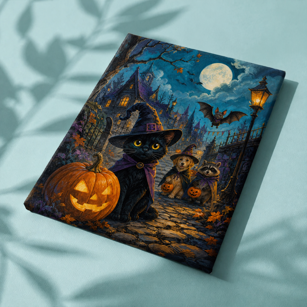 Afgewerkt canvas De dierlijke spookbende op stof