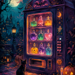 Schilderen op nummer De drankautomaat om middernacht – Halloween