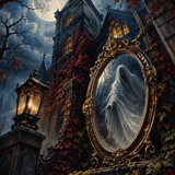 Schilderen op nummer De geest achter de spiegel – Halloween