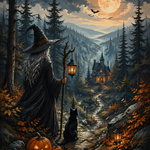 Schilderen op nummer De heks uit het dennenbos – Halloween