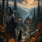Schilderen op nummer De heks uit het dennenbos – Halloween