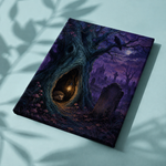 Afgewerkt canvas De holle boom bij het kerkhof op stof