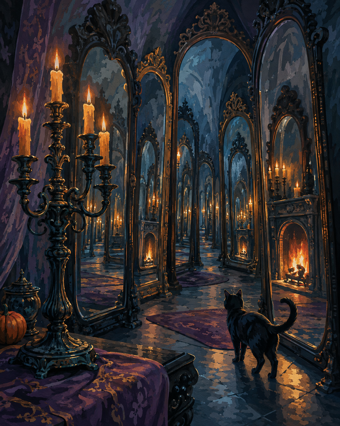 Schilderen op nummer De kamer met eindeloze spiegels – Halloween