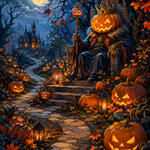 Schilderen op nummer De koning van de pompoenen – Halloween