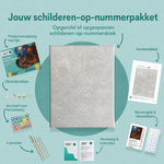 Inhoud van het schilderen-op-nummerpakket De koning van de pompoenen