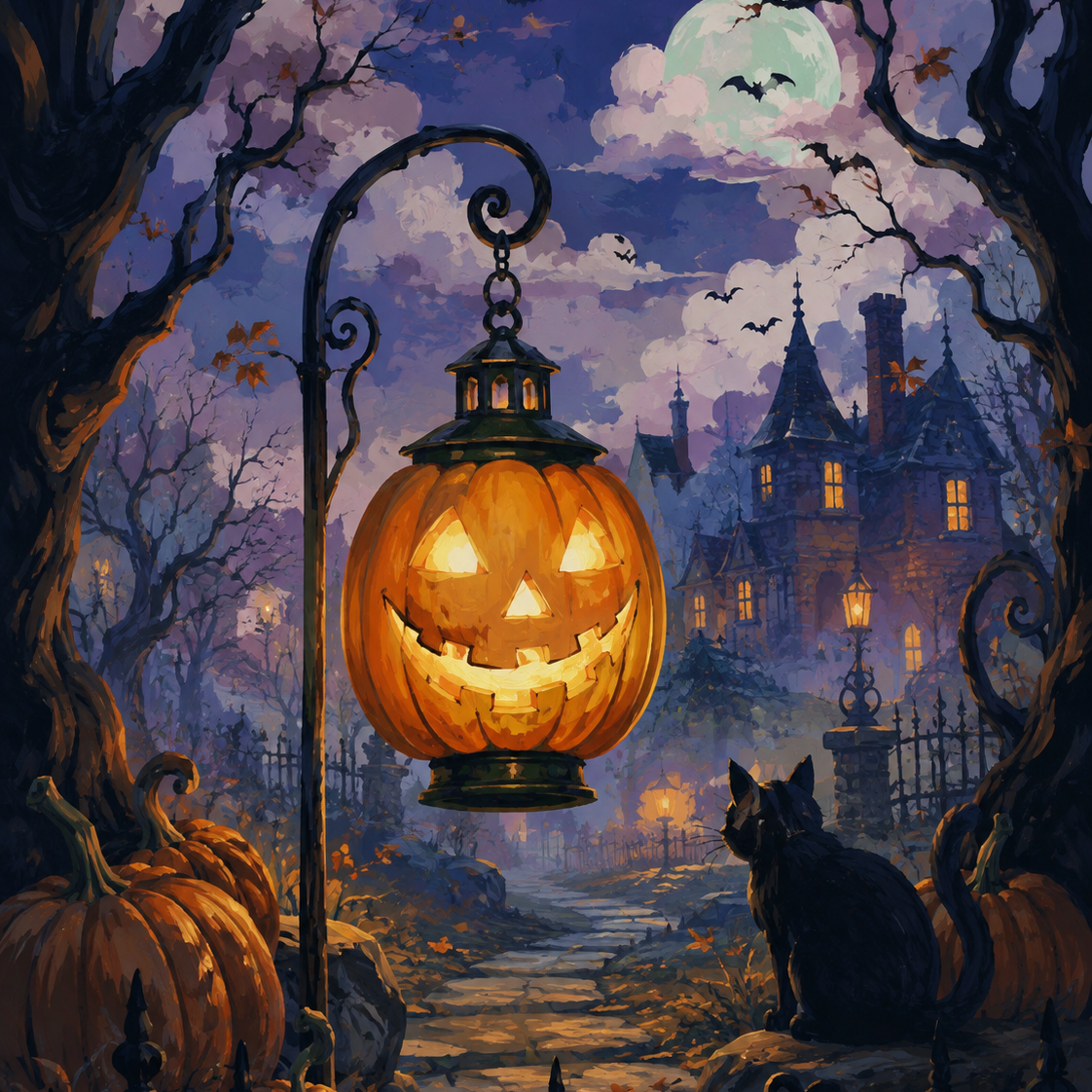 Schilderen op nummer De lantaarn met de scheve glimlach – Halloween