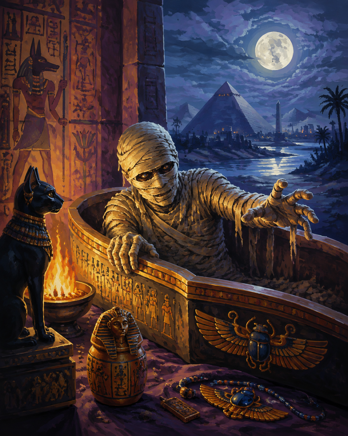 Schilderen op nummer De mummie ontwaakt – Halloween