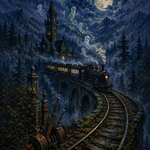 Schilderen op nummer De spooktrein om middernacht – Halloween