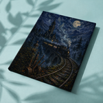 Afgewerkt canvas De spooktrein om middernacht op stof