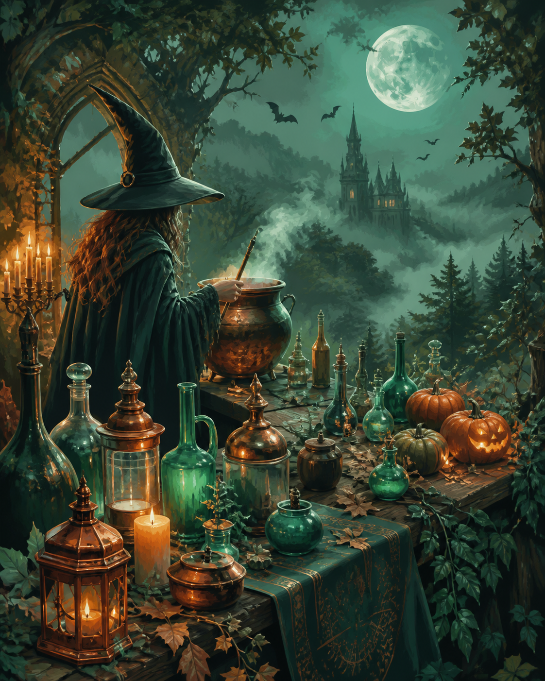 Schilderen op nummer De tafel met duizend drankjes – Halloween