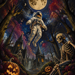 Schilderen op nummer De verdwaalde astronaut – Halloween
