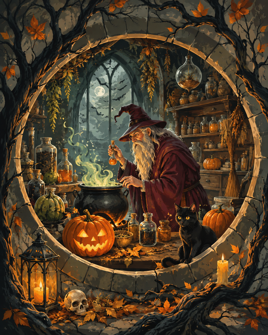 Schilderen op nummer De voorraad van de oude tovenaar – Halloween