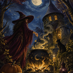 Schilderen op nummer De vuurplaats van de bosheks – Halloween