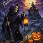 Schilderen op nummer De wachter met de zeis – Halloween