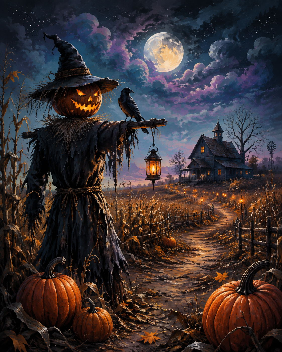Schilderen op nummer De wachter van het verlaten veld – Halloween