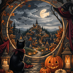 Schilderen op nummer De weg naar het lichtjesdorp – Halloween