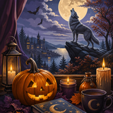 Schilderen op nummer De wolf ontwaakt in het maanlicht – Halloween
