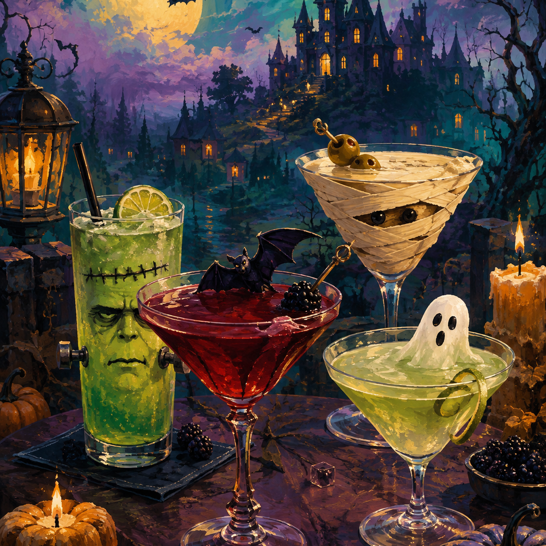 Schilderen op nummer Drankjes voor de geestenkring – Halloween