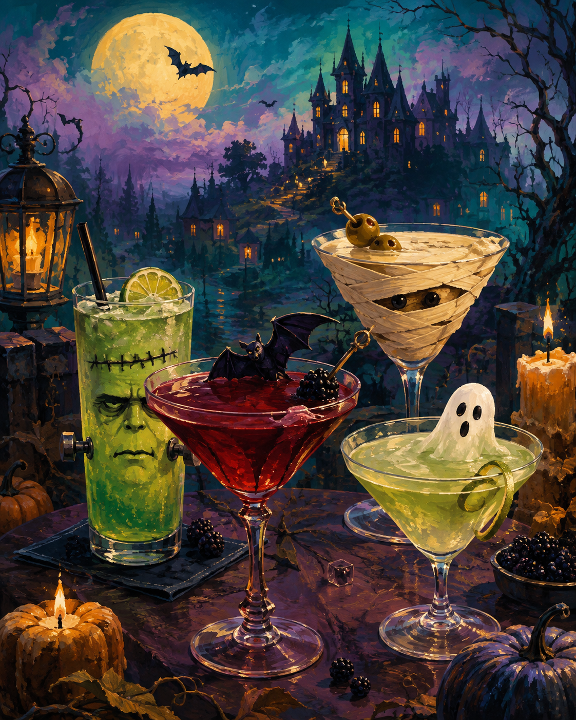 Schilderen op nummer Drankjes voor de geestenkring – Halloween