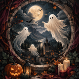 Schilderen op nummer Geesten tussen de sterren – Halloween