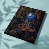 Afgewerkt canvas Geheimen op de heksentafel op stof