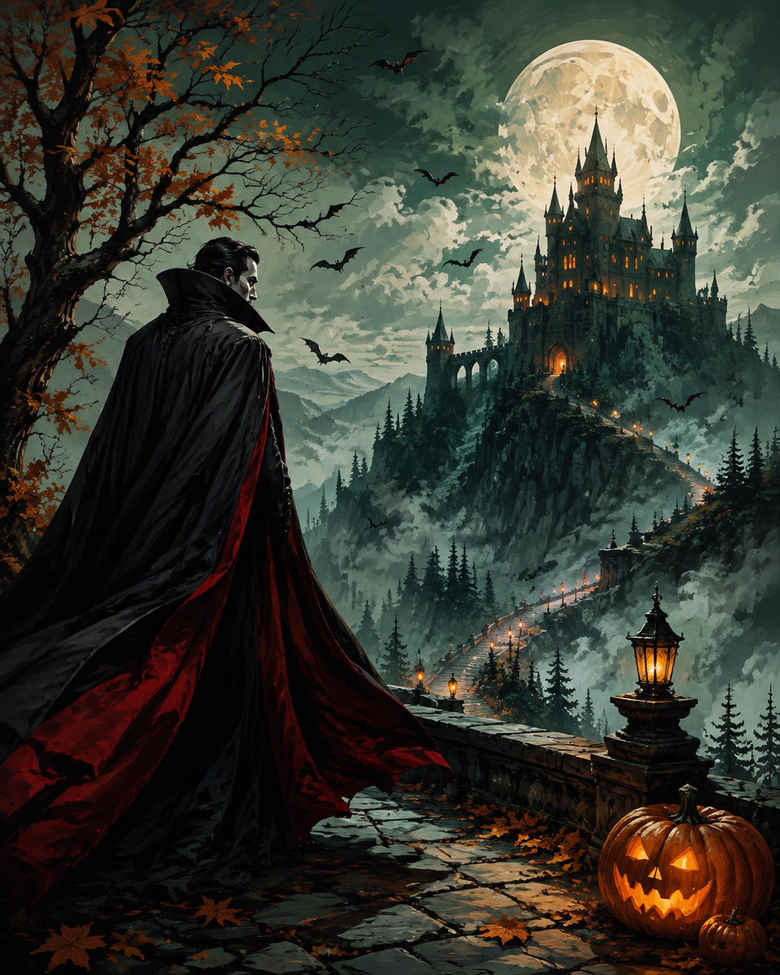Schilderen op nummer Graaf van de rode nacht – Halloween