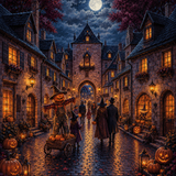 Schilderen op nummer Spooknacht in het oude dorp – Halloween