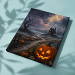 Afgewerkt canvas Pompoennacht in het nevelmoeras op stof