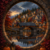 Schilderen op nummer Herfstavond in het bruggendorp – Halloween