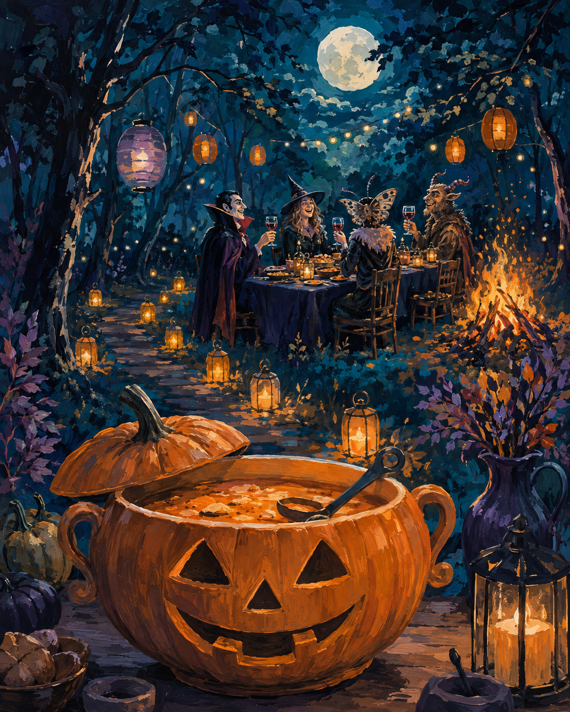 Schilderen op nummer Het feest van de nachtfiguren – Halloween