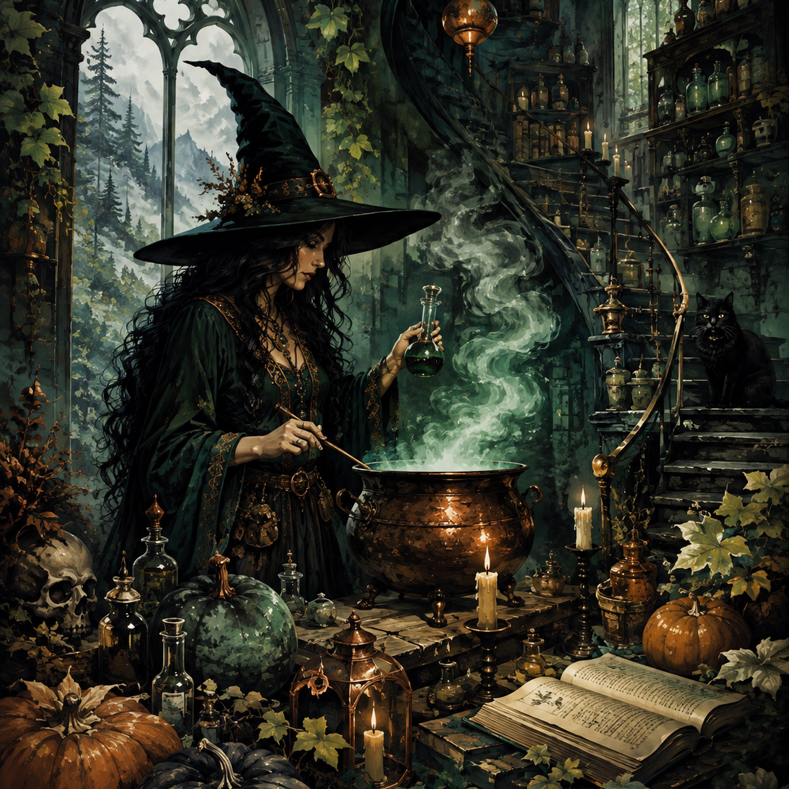 Schilderen op nummer Het geheime heksenlaboratorium – Halloween