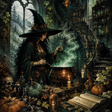 Schilderen op nummer Het geheime heksenlaboratorium – Halloween