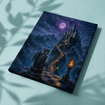 Afgewerkt canvas Het kasteel van de nachtgraaf op stof