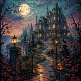 Schilderen op nummer Het landhuis zonder gasten – Halloween