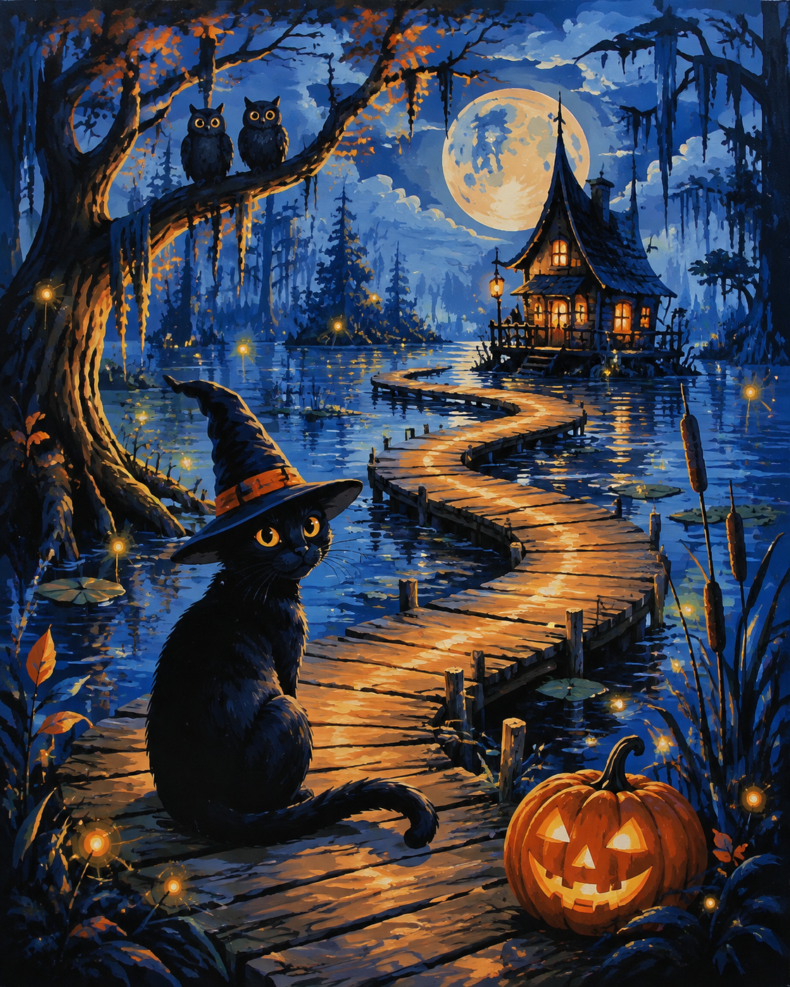 Schilderen op nummer Het lichtgevende moerasgeheim – Halloween