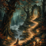 Schilderen op nummer Het pad door het betoverde bos – Halloween