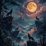 Schilderen op nummer Huilen onder de volle maan – Halloween