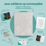 Inhoud van het schilderen-op-nummerpakket Kermis van de nachtfiguren