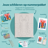 Inhoud van het schilderen-op-nummerpakket Kreeftfeest