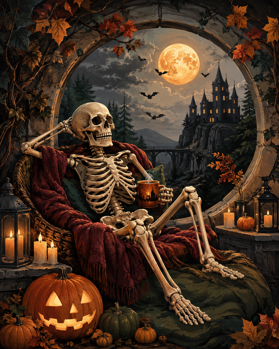 Schilderen op nummer Meneer Bot neemt pauze – Halloween