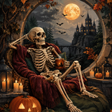 Schilderen op nummer Meneer Bot neemt pauze – Halloween
