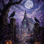 Schilderen op nummer Middernacht op het kerkhof – Halloween