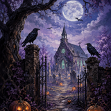 Schilderen op nummer Middernacht op het kerkhof – Halloween